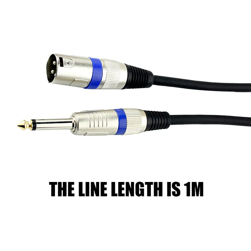 6.35 Mono to XLR Mixer Lines Jack Microphone Cables Mixer Microphone Cables for Audio Signal Transmission - 1m