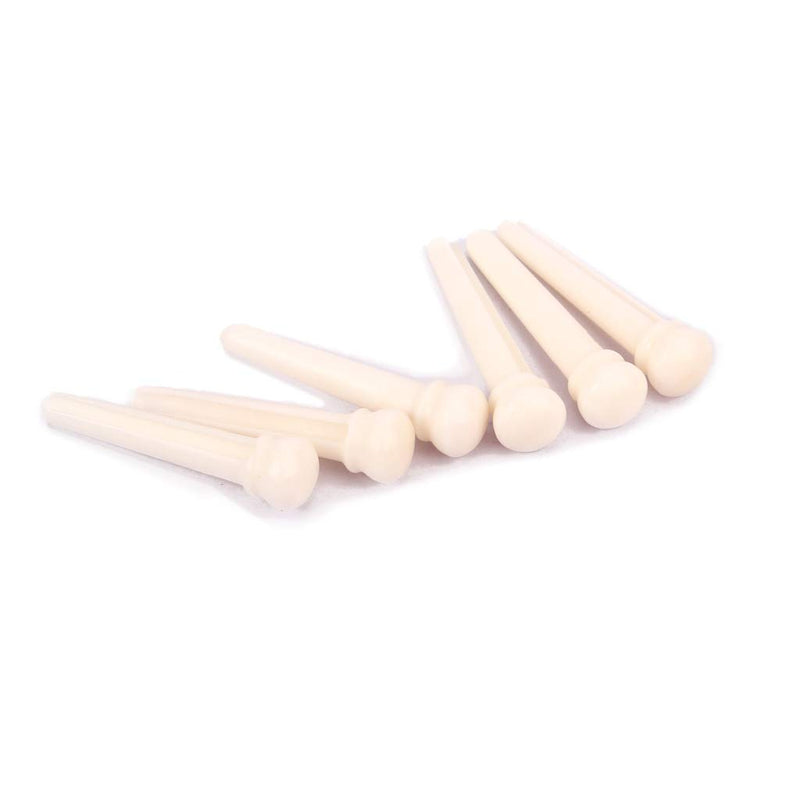 Alnicov 6PCS Guitar Bone Bridge Pins With Natural Bone Color For Guitar Replacement Parts