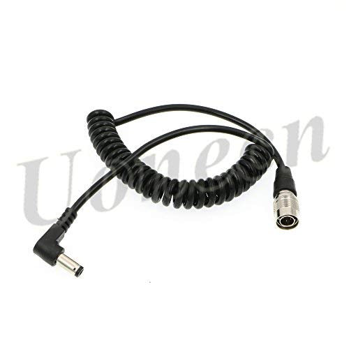 Sound Devices Spring Cable Right Angle DC to 4 pin hirose male Power Cable for ZOOM F8 for 688 644 633 Blackmagic Cinema camera 4k