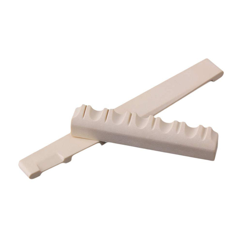 Beige PPS Acoustic Guitar Bridge Nut & Saddle (44x6x9/72x3x8mm) 44x6x9/72x3x8mm