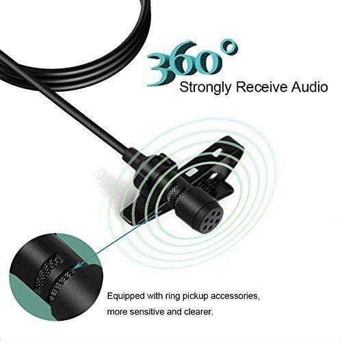 [AUSTRALIA] - E-Senior Lavalier Lapel Microphone Omnidirectional Condenser Mic with Easy Clip on System for Recording YouTube, Interview, Video Conference, Podcast (1 Mic Set) 