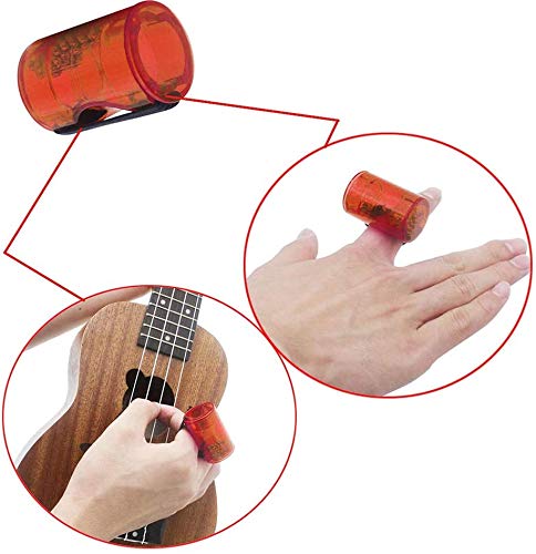 2Pcs Guitar Ukulele Sand Shaker Hammer Rhythm Ring Fun Finger Bell Mandolin Banjo Fluorescent Green ABS Handbells Drum Tap Keyboard Percussion Instrument (Random Color)