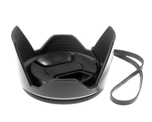 Mennon DC-sn 67 Improved Screw Mount 67mm Flower Lens Hood with Cap, Black