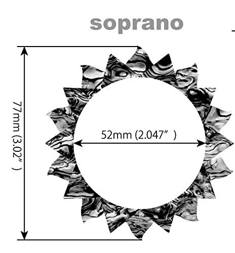 Inlay Sticker Decal for Soprano Ukuleles - Soundhole Rosette/Purfling - Sun - Abalone Blue