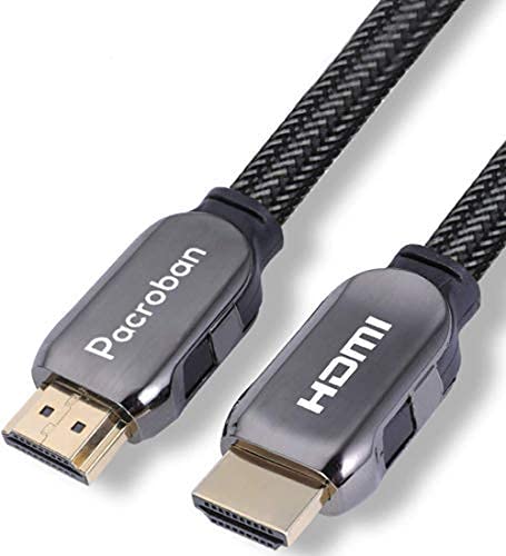 Pacroban 8K Certified HDMI 2.1 Braided Cable (13ft) CL3 Rated Supports 48Gbps Ultra High Speed, 10K 8K 5K 4K at 120Hz, 60Hz Dynamic HDR, Dolby Vision, Dolby Atmos 1 13ft