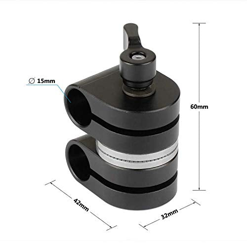 CAMVATE Adjustable 15mm Dual Rod Adapter with Rosette