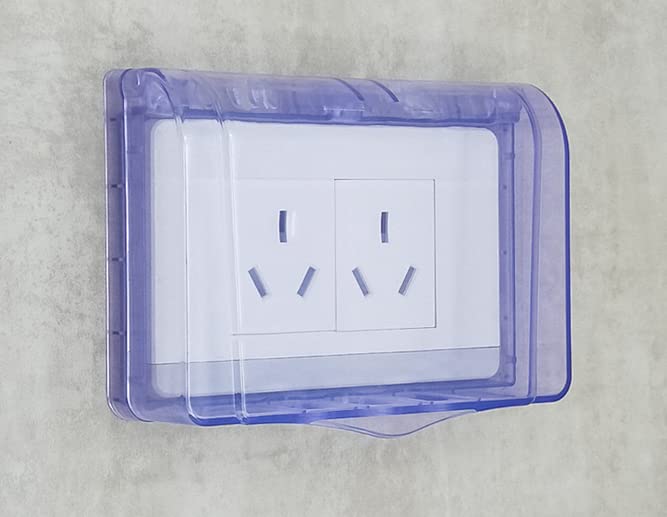 Fielect Weatherproof in Use Outlet Cover Plug Receptacle Protector for Retrofit Siding Construction Blue 118 Type 135x95x41mm 2Pcs