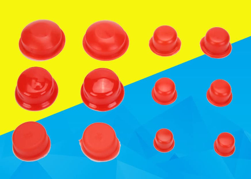 Fielect 100Pcs Hold Plugs, 25mm Hole Plugs PVC M30 Round Head Threaded Hole Stoppers Waterproof Tapered Caps Red