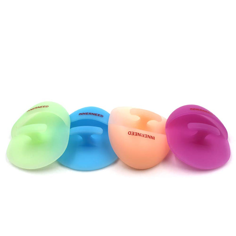 Super Soft Silicone Face Cleanser and Massager Brush Manual Facial Cleansing Brush Handheld Mat Scrubber For Sensitive, Delicate, Dry Skin (Pack of 4) 4 Mix Color