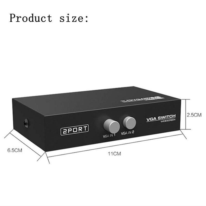 [AUSTRALIA] - Suckoo 2 Port VGA Video switcher 2 in 1 Out 1 in 2 Out bidirectional Mutual Video Sharing Computer Host External VGA TV Monitor Projector selector Switch Box 1 Host at a time 