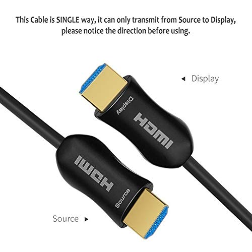 Fiber Optic HDMI Cable 15FT - ARC HDMI2.0 18Gpbs 4k@60 4:4:4 - PET Braided Cord and Gold Plated Connector Support 4K, UHD 2160p, HD 1080p, 3D, Xbox 360, PS4, Computer 15ft(5meters)