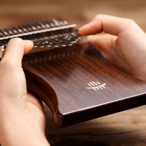 BeatRise Kalimba 17 Keys Thumb Piano with Tuning Hammer and Lessons Instruction Portable Finger Piano Musical Instrument Gift for Kids Adult Beginners Professional (Sapele)