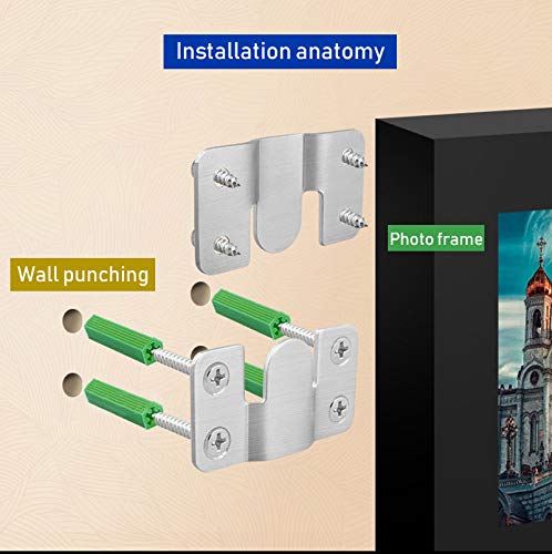 Tegg 2 Set Wall Mount Bracket Furniture Hardware Fitting Home Decoration DIY Frame Interlock Hanging Buckle for Picture Photo Mirror Painting Collection Large 53x30mm