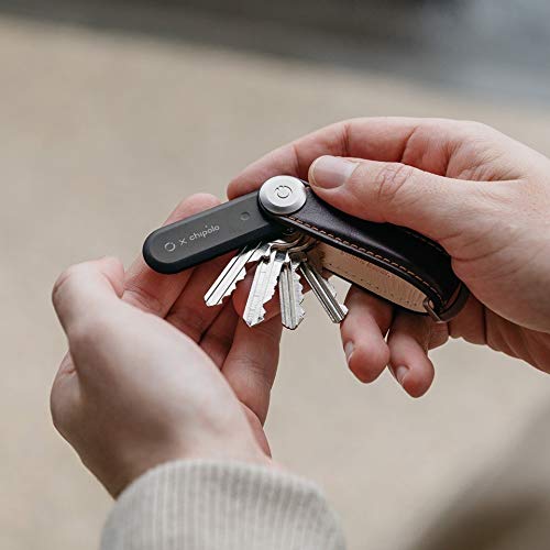 Orbitkey x Chipolo Tracker | Bluetooth Enabled Tracker | Locate Keys & Items by Pressing Button | Slim & Small Profile | Features Selfie Mode Button | Attaches to Anything with Included Tassel Black