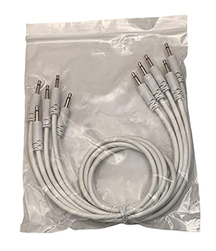 [AUSTRALIA] - Luigi's Modular Supply Spaghetti Eurorack Patch Cables - Package of 5 White Cables, 18" (45 cm) 