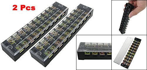 [AUSTRALIA] - uxcell 2 Pcs Plastic Cover 10 Position Terminal Block Barriers 600V 25A 