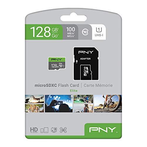 PNY 128GB Elite Class 10 U1 microSDXC Flash Memory Card - 100MB/s, Class 10, U1, Full HD, UHS-I, Micro SD FLASH CARD