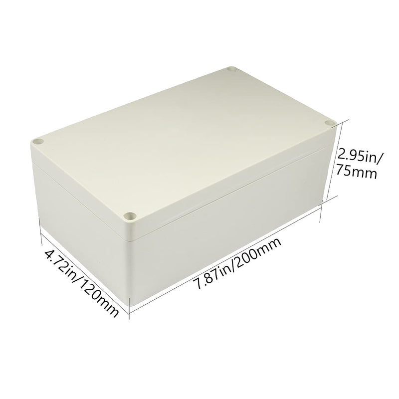 Fielect Junction Box, ABS Plastic IP65 Waterproof Electrical Box Case Universal Electrical Project Enclosure, 7.87" x 4.72" x 2.95" 7.8"x4.68"x2.93"