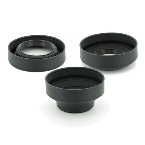 Zykkor 77mm Universal Telematic Wide/Zoom 3 Position Rubber Lens Hood