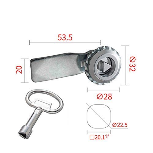 2PCS 90 Degree Turn Zinc Alloy Chrome Tubular cam Lock Cylinder for RV Cabinet Toolbox B