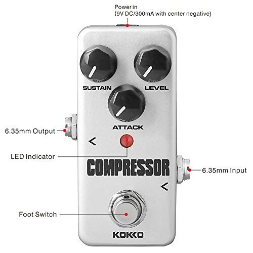 [AUSTRALIA] - Compressor Guitar Pedal, Mini Effect Processor Fully Analog Circuit Universal for Guitar and Bass, Exclude Power Adapter - KOKKO (FCP2) Compressor 
