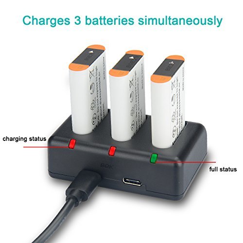 NP-BX1 Newmowa Replacement Battery (3-Pack) and 3-Channel USB Charger Set for Sony NP-BX1 and Sony Cyber-Shot DSC-RX100,DSC-RX100 II,DSC-RX100M II,DSC-RX100 III,DSC-RX100 IV,DSC-RX100 V/VII,ZV-1