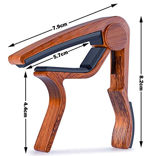 [AUSTRALIA] - MOREYES Guitar Capo for Acoustic Guitar,Ukelele, Electric Guitar,Bass with Wood Color Guitar Picks (Mirabow color) 