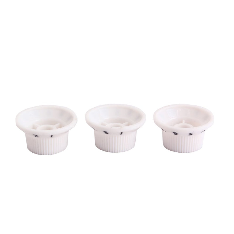 Alnicov Guitar Knobs Plastic Top Hat Guitar 2T1V Control Knobs Amplifier Knobs for Strat ST Guitar 3Pcs White