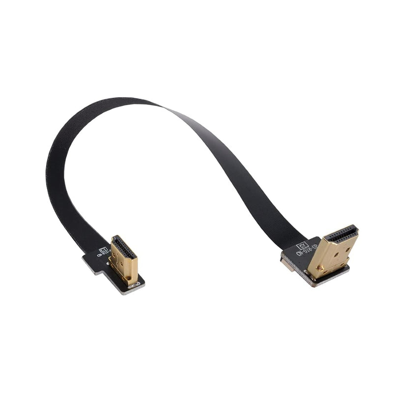 ChenYang CY Type A HDMI Male Upward Angled 90 Degree to HDMI Male Right Angled 90 Degree HDTV FPC Flat Cable 50CM for FPV HDTV Multicopter Aerial Photography 0.5M