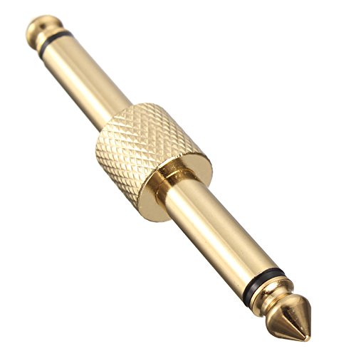 [AUSTRALIA] - VizGiz 4 Pack Pedal Coupler 1/4 inch 6.35mm 1/4 Male to Male Coupler Jack Plug Adapter Straight Connector for Guitar Effects PedalBoard Accessories Pedal Board Audio Gold Plated Metal Adaptors 