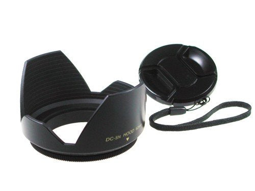 Mennon DC-sn 52 Improved Screw Mount 52mm Flower Lens Hood with Cap, Black