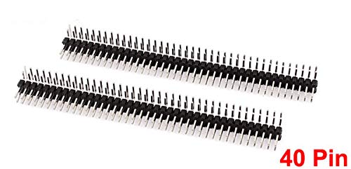 LUOYIMAO 40Pin 2.54mm Dual Row Right Angle PCB Male Pin Header Strip 20PCS +Plastic Box(W2-40pin)