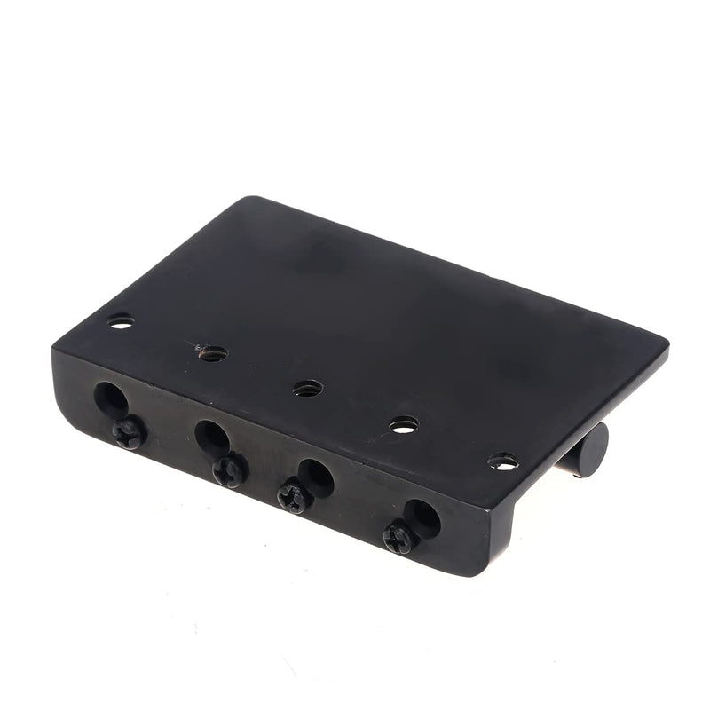 Musiclily Pro 57mm Heavy Duty 4-String Bass Bridge Vintage Brass Saddles for Precision/Jazz Bass, Black