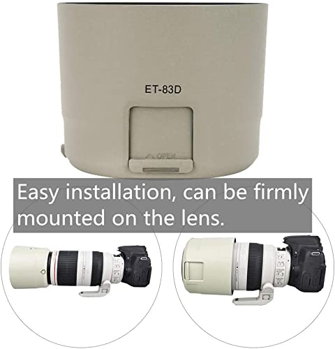 143 ET-83D Lens Hood, Plastic Lens Hood for Canon EF 100-400mm f/4.5-5.6L is II USM for Using in Backlight Photography to Avoid Glare and Reflecion