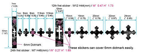 Inlaystickers Fret Markers for Guitars & Bass - Cross - White Pearl F-070CR-AW