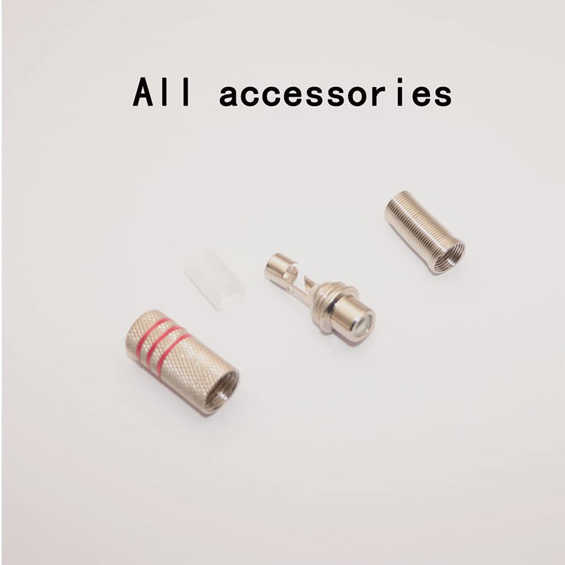 rgzhihuifz RCA Stereo Connector Plug with Spring Coax Audio Solderless Silver Plated Adapter for Repair Speaker Cables（8 Pack ）