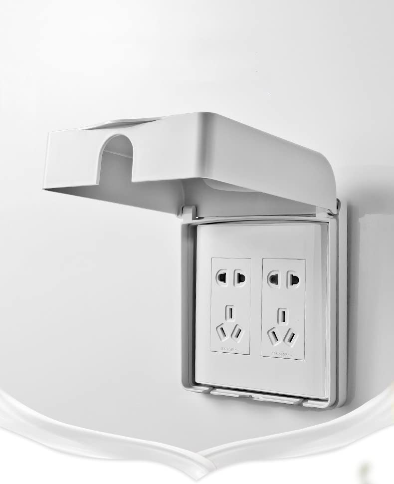 Jutagoss Outdoor Outlet Cover 120 Type Weatherproof in Use Outlet Cover 142x83x48mm Plug Receptacle Protector for Retrofit Siding Construction White 1 Pcs 124x74mm white