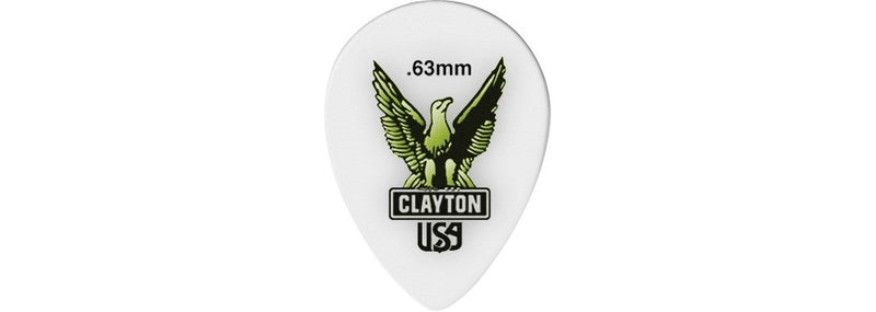 Clayton Acetal Small Teardrop Guitar Picks .63 mm 1 Dozen