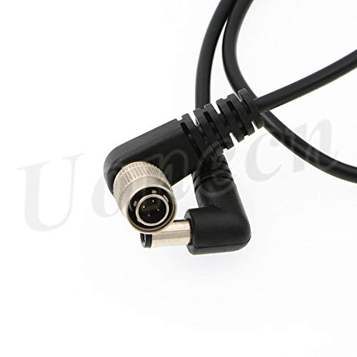 Uonecn Right Angle Hirose 4 Pin Male to Right Angle DC Jack for Sony F5 Camera to SmallHD Monitor