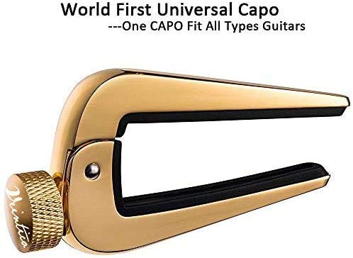 [AUSTRALIA] - WINGO Wide Guitar Capo Fit for 6 and 12 String Folk Acoustic Classical Electric Guitar,Bass,Mandolin,Banjos,Ukulele All Types String Instrument, Gold 