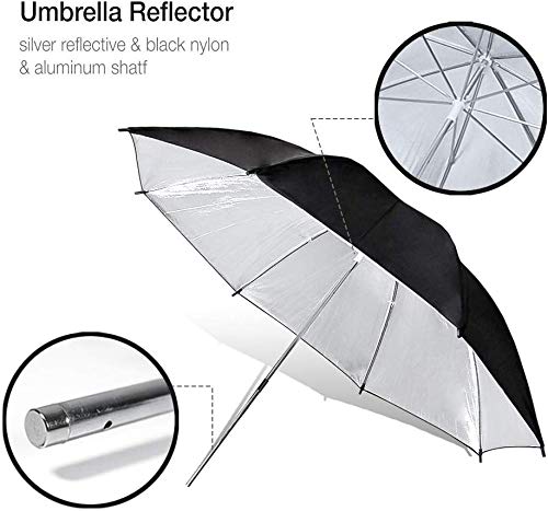 LimoStudio 2 x 33 Double Layer Black/Silver Photo Studio Reflector Umbrella, AGG127