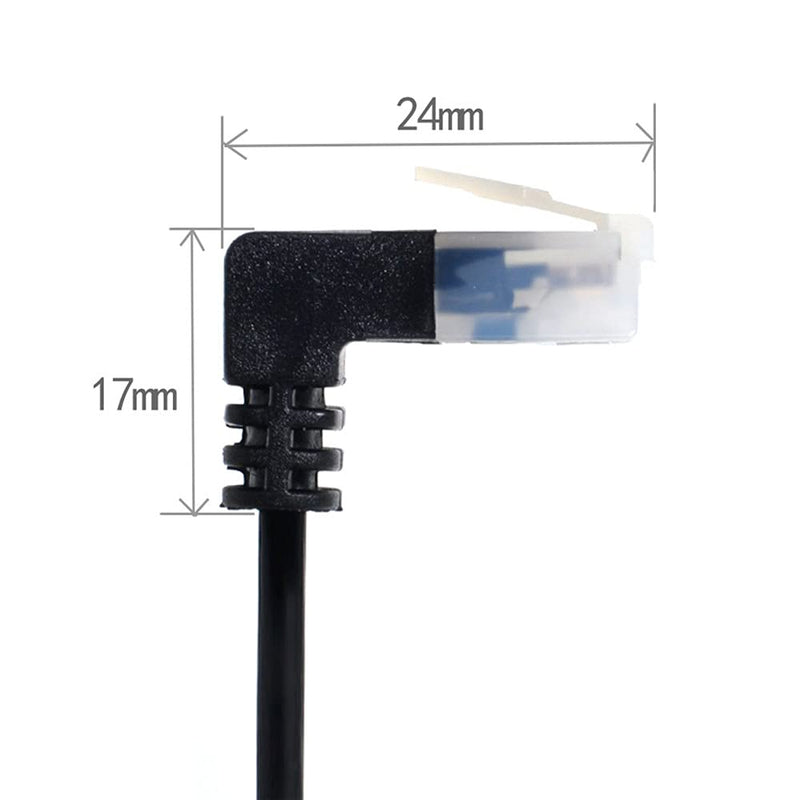 Xiwai Ultra Slim Cat6 Ethernet Cable RJ45 Up Angled to Straight UTP Network Cable Patch Cord 90 Degree Cat6a LAN for Laptop Router TV Box (1.0m) 1.0M