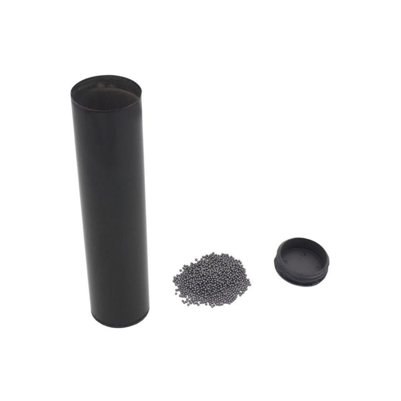 Metal Sand Shaker, Portable Stainless Steel Cylinder Sand Shaker Rhythm Percussion Musical Instruments (Black) Black