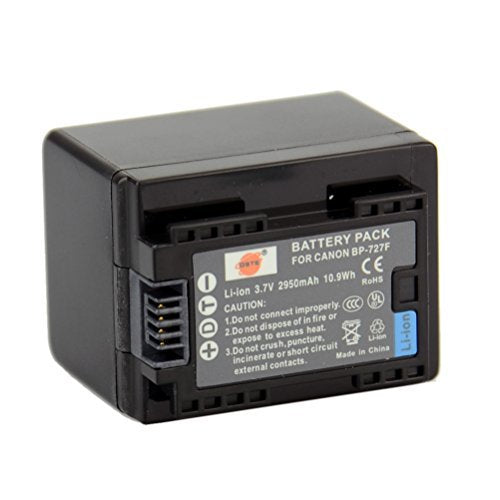 DSTE Replacement for 2X BP-727 Fully Decoded Battery Compatible Canon CG-700 Vixia HF R30 R32 R40 R42 R50 R52 R60 R62 R66 R70 R72 R300 R400 R500 R700 M50 M52 M500 M506 SLR as BP-727F BP-718