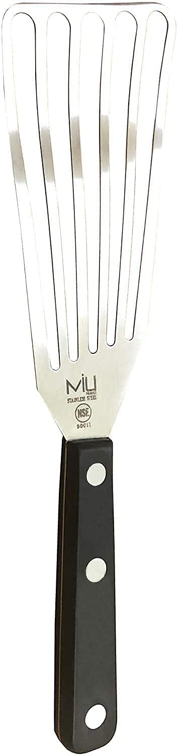 MIU France Large Stainless Steel Slotted Turner, 3 by 11-Inch White