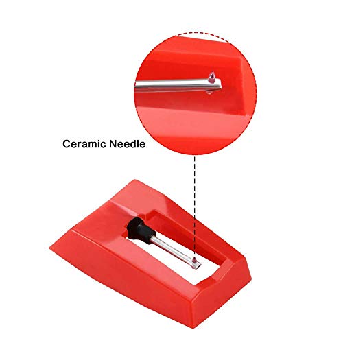 4 Pieces Record Player Needle Turntable Stylus Replacement with Ceramic Ruby NibTurntable Replacement Stylus Needles for Vinyl Record Player ION Crosley Victrola Pyle Phonograph, LP Player
