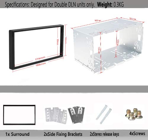 Universal Double 2 Din Car Player Stereo Radio Replacement Fitting Cage Kit Installation