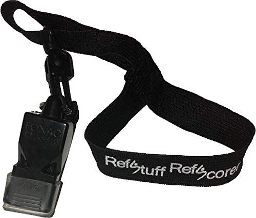 Referee Whistle Fox 40 Classic CMG Cushioned Mouth Grip on a RefStuff Elasticated Wrist Lanyard