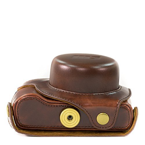 MegaGear Ever Ready Protective Leather Camera Case, Bag for Panasonic LUMIX LX100, DMC-LX100 Camera (Dark Brown)