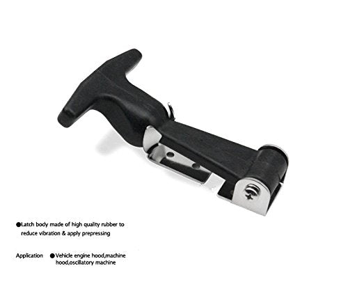 Alwaysuc 4 Packs Elastic Damping hasp - Hasp T-Handle Draw Latches with Brackets for Tool Box, Vehicle Engine, Hood